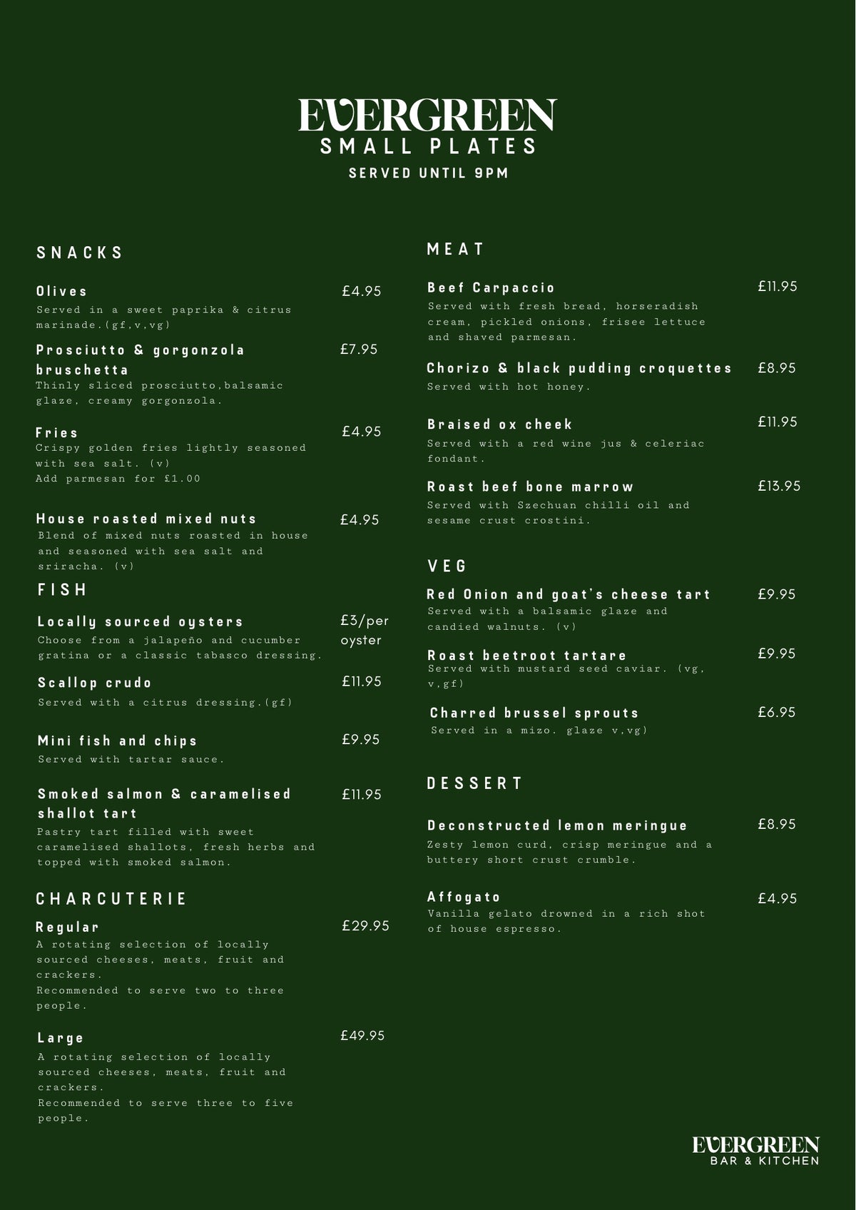Menu preview